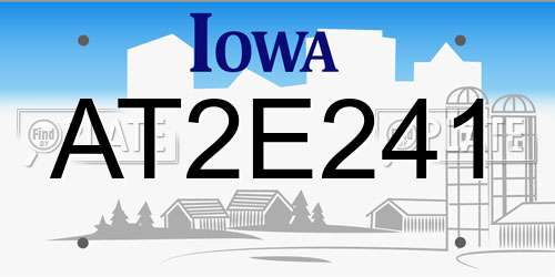 AT2E241 Iowa License Plate