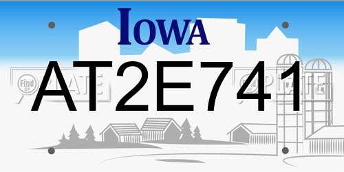 AT2E741 Iowa License Plate