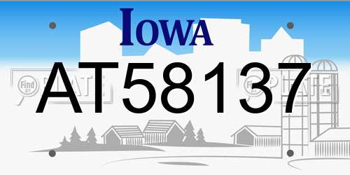 AT58137 Iowa License Plate