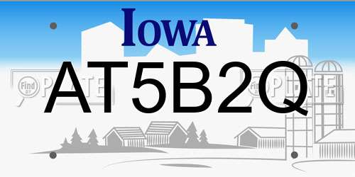 AT5B2Q Iowa License Plate