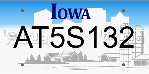 AT5S132 Iowa License Plate