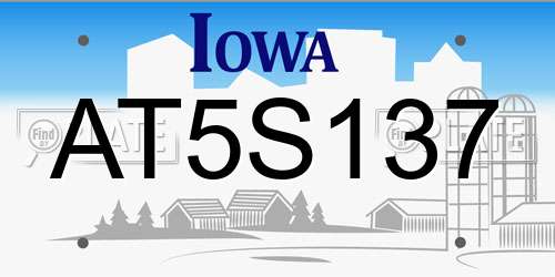 AT5S137 Iowa License Plate