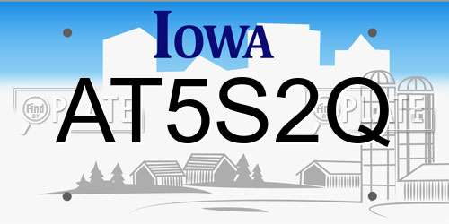 AT5S2Q Iowa License Plate