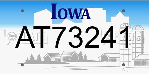 AT73241 Iowa License Plate