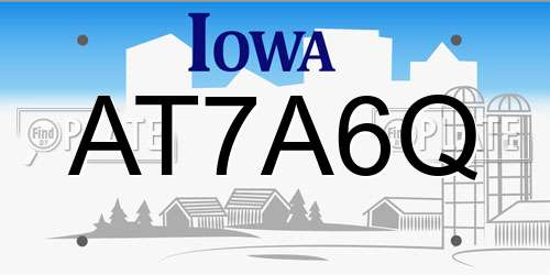 AT7A6Q Iowa License Plate