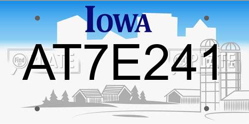 AT7E241 Iowa License Plate