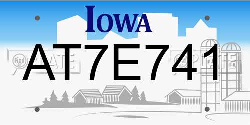 AT7E741 Iowa License Plate