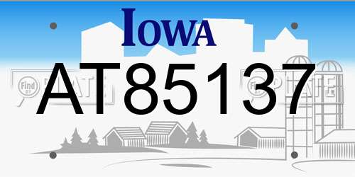 AT85137 Iowa License Plate