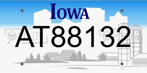 AT88132 Iowa License Plate