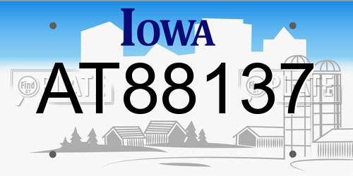 AT88137 Iowa License Plate