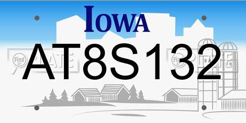 AT8S132 Iowa License Plate