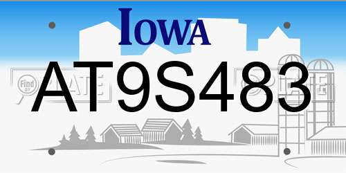 AT9S483 Iowa License Plate