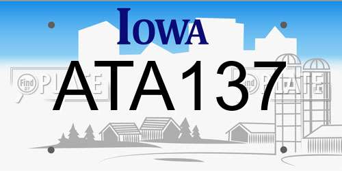 ATA137 Iowa License Plate