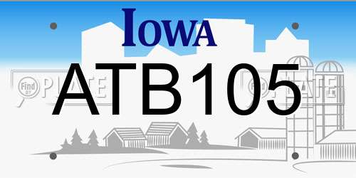 ATB105 Iowa License Plate