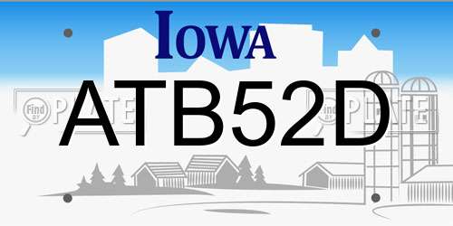 ATB52D Iowa License Plate