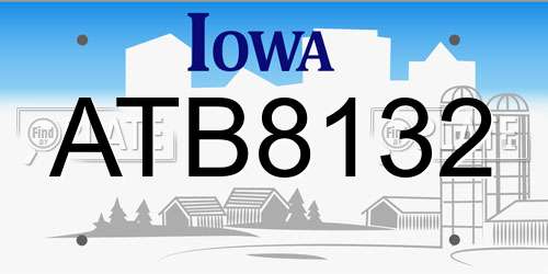 ATB8132 Iowa License Plate