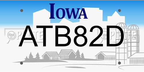 ATB82D Iowa License Plate