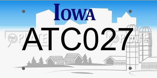 ATC027 Iowa License Plate