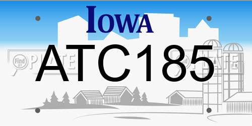 ATC185 Iowa License Plate