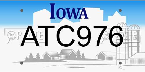 ATC976 Iowa License Plate