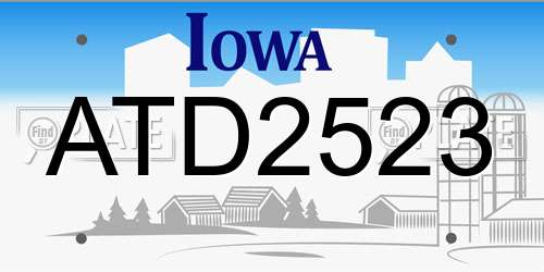 ATD2523 Iowa License Plate
