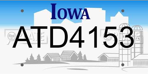 ATD4153 Iowa License Plate