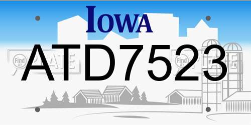 ATD7523 Iowa License Plate