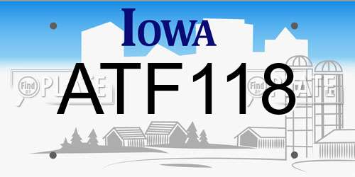 ATF118 Iowa License Plate