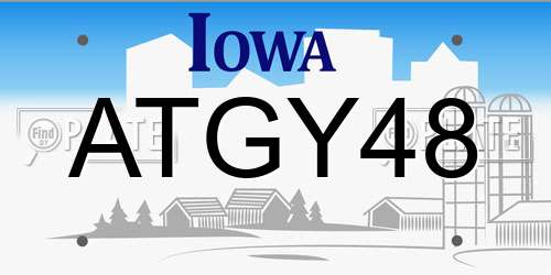 ATGY48 Iowa License Plate