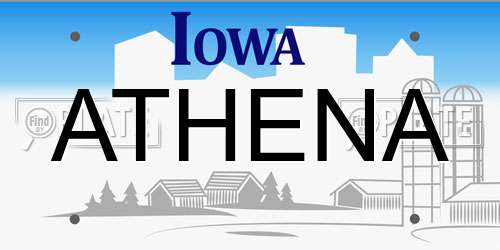 ATHENA Iowa License Plate