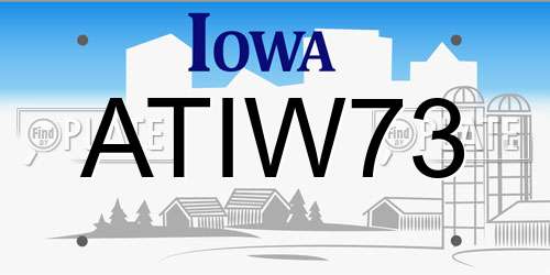 ATIW73 Iowa License Plate