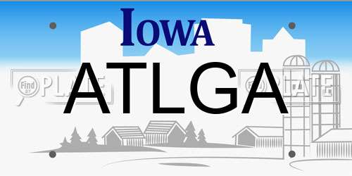 ATLGA Iowa License Plate