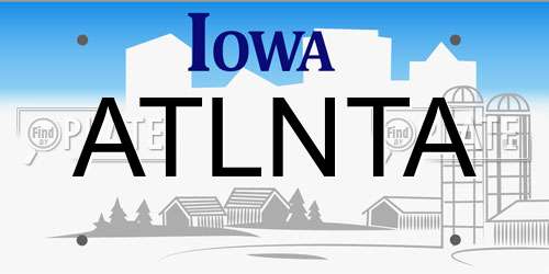 ATLNTA Iowa License Plate