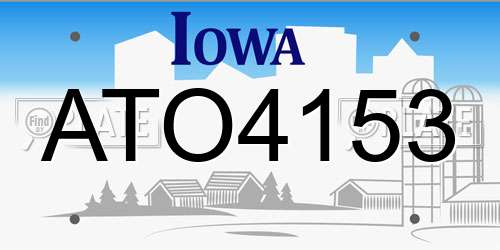 ATO4153 Iowa License Plate