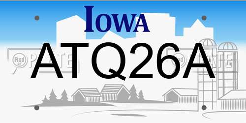 ATQ26A Iowa License Plate