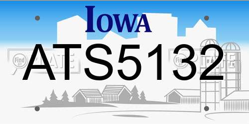 ATS5132 Iowa License Plate