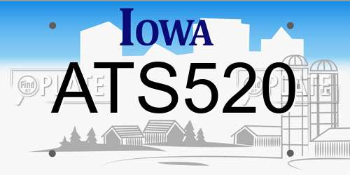 ATS520 Iowa License Plate
