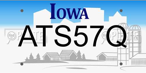 ATS57Q Iowa License Plate