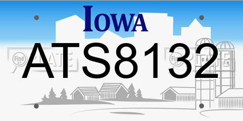 ATS8132 Iowa License Plate