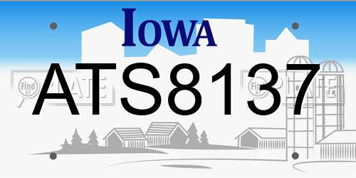 ATS8137 Iowa License Plate