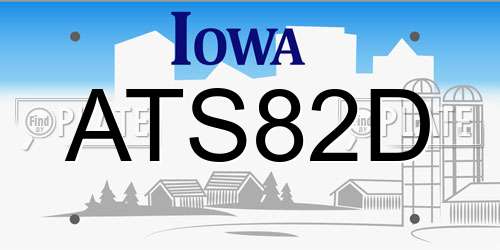 ATS82D Iowa License Plate