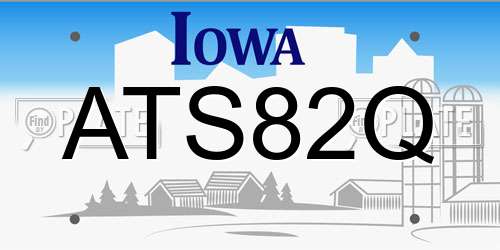 ATS82Q Iowa License Plate
