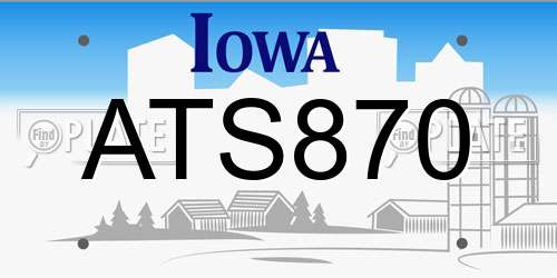 ATS870 Iowa License Plate
