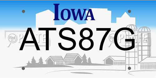 ATS87G Iowa License Plate