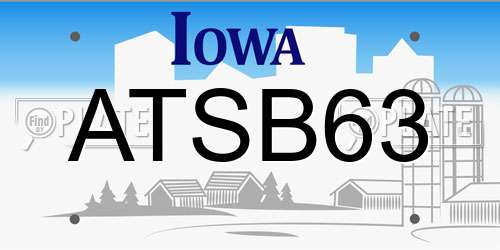 ATSB63 Iowa License Plate