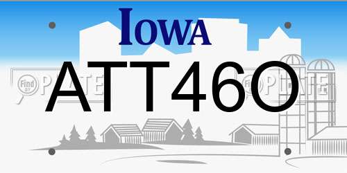 ATT46O Iowa License Plate