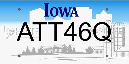 ATT46Q Iowa License Plate