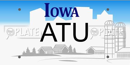 ATU Iowa License Plate