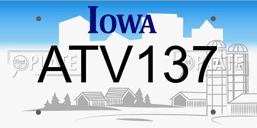 ATV137 Iowa License Plate