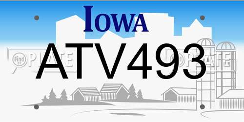 ATV493 Iowa License Plate